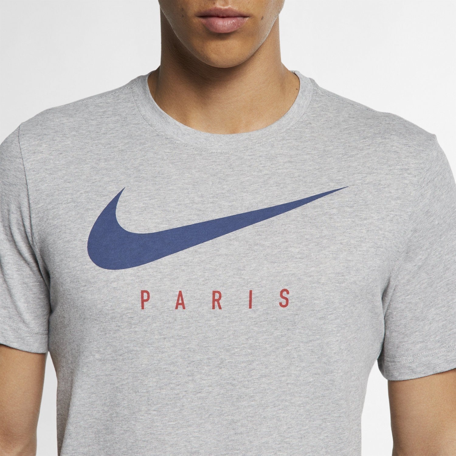 Men's Paris Saint-Germain Dri-FIT T-Shirt - Heather Grey - AQ7547-063-NIKE by Nike | Available at Niky's Sports