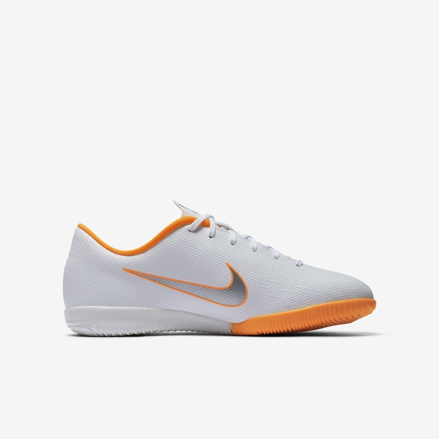 Kid's MercurialX Vapor XII Academy Indoor Soccer Shoes - White/Orange/Grey