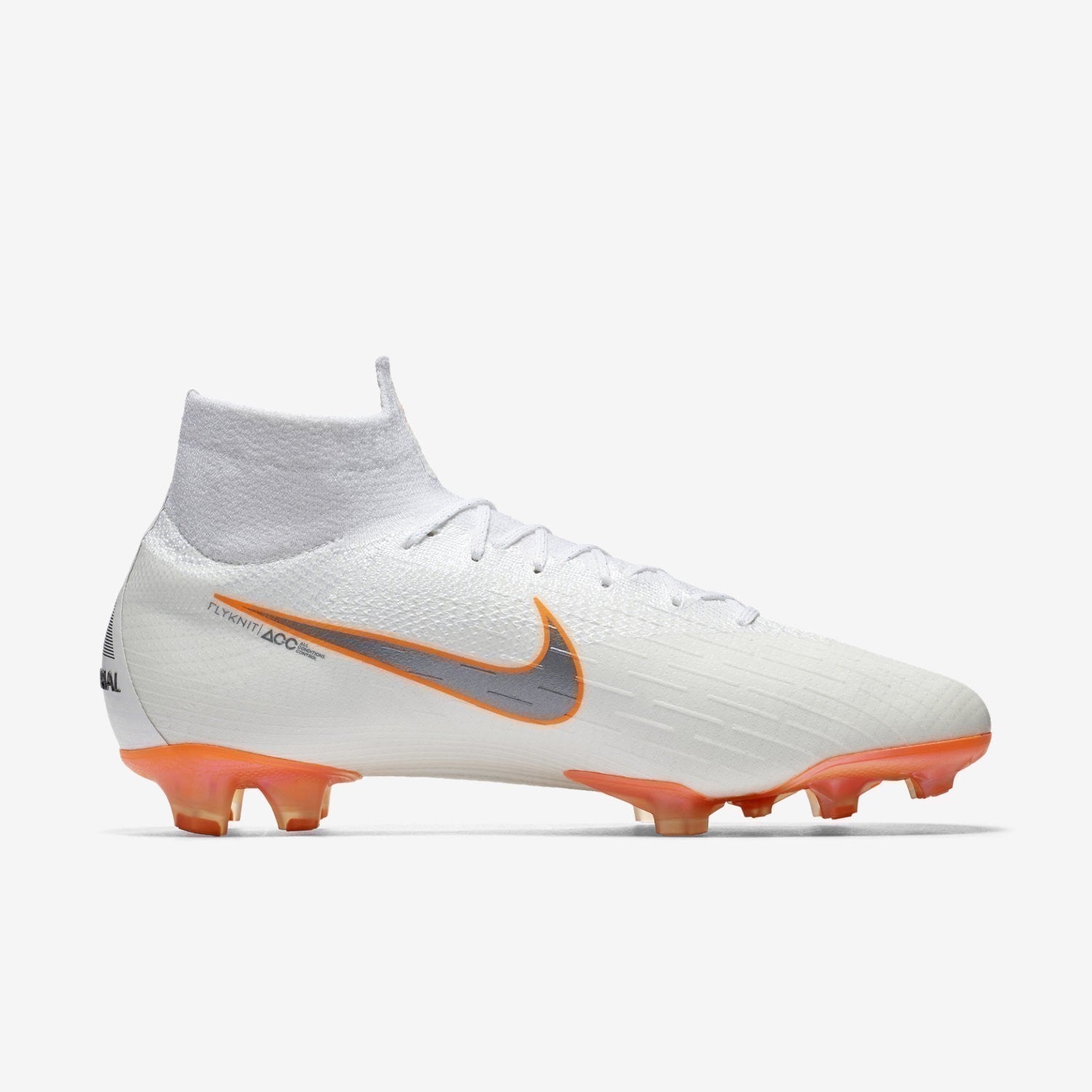 Mercurial Superfly 6 360 Elite FG Soccer Cleats - White/Total Orange/Grey - AH7365-107-NIKE by Nike | Available at Niky's Sports