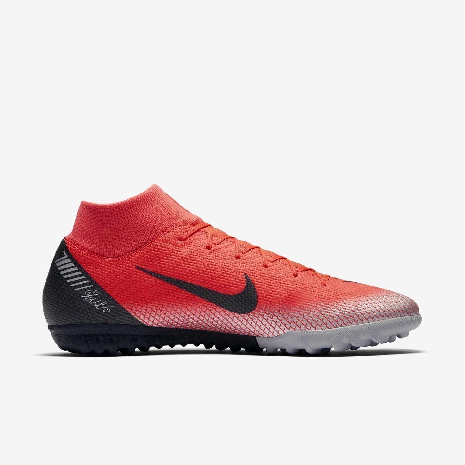 CR7 SuperflyX 6 Academy TR Soccer Cleats - Bright Crimson/Chrome/Dark Grey/Black