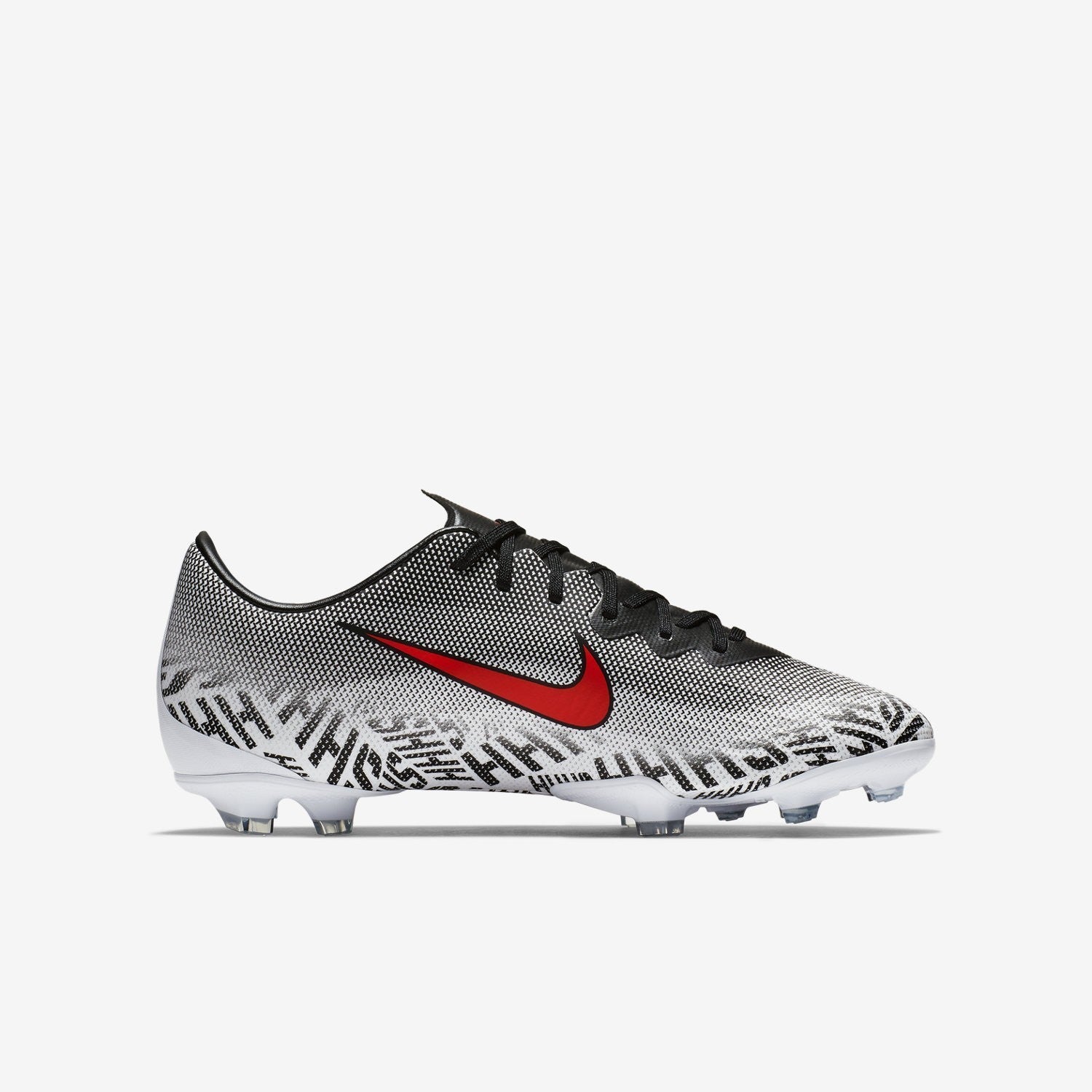 Kid's Neymar Jr. Mercurial Vapor 12 Elite FG Soccer Cleats - White/Black/Challenge Red - AV4792-170-NIKE by Nike | Available at Niky's Sports