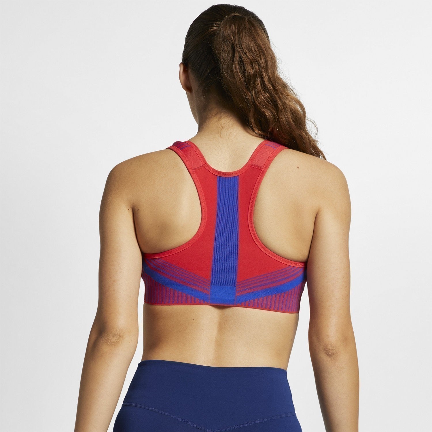 Women's Fenom Flyknit Sports Bra - Red/Blue - AJ4047-688-NIKE by Nike | Available at Niky's Sports