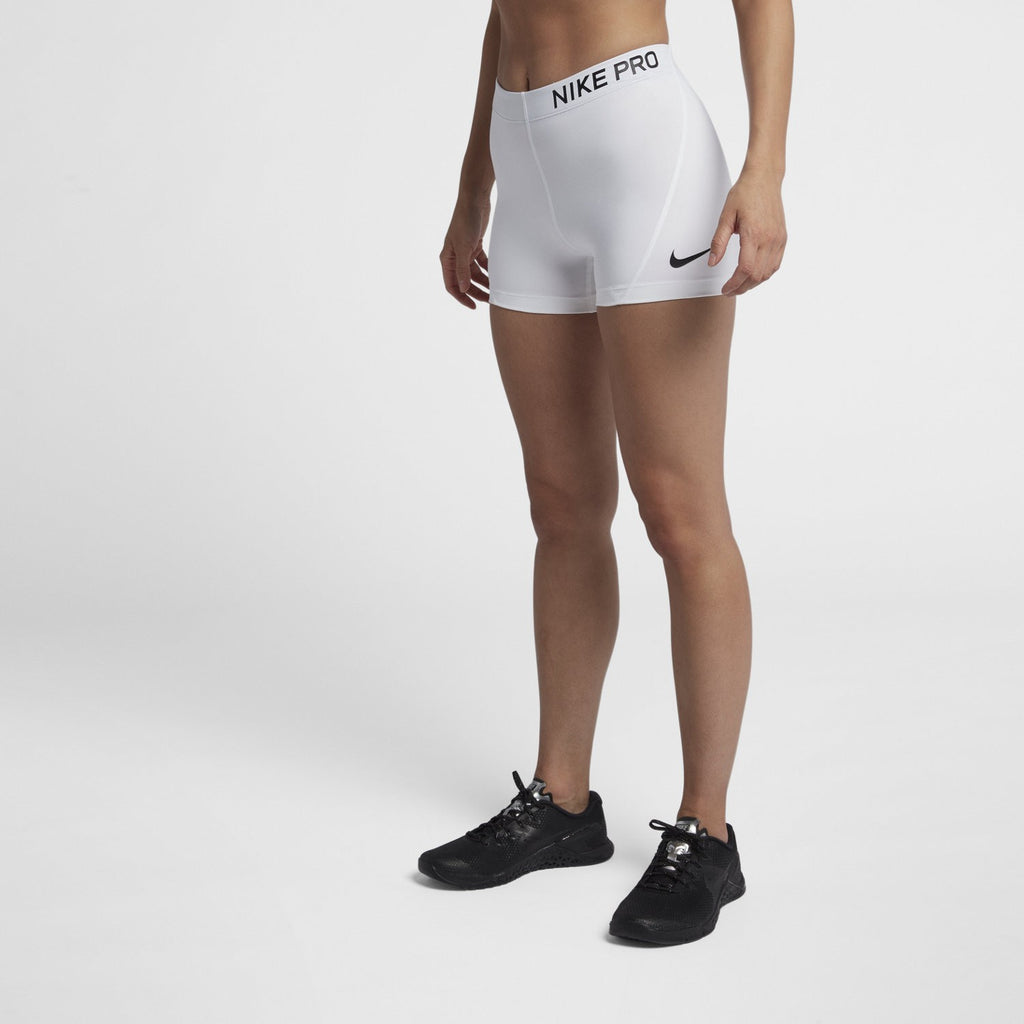 Women's Pro Training Shorts - White - 889577-100-NIKE by Nike | Available at Niky's Sports