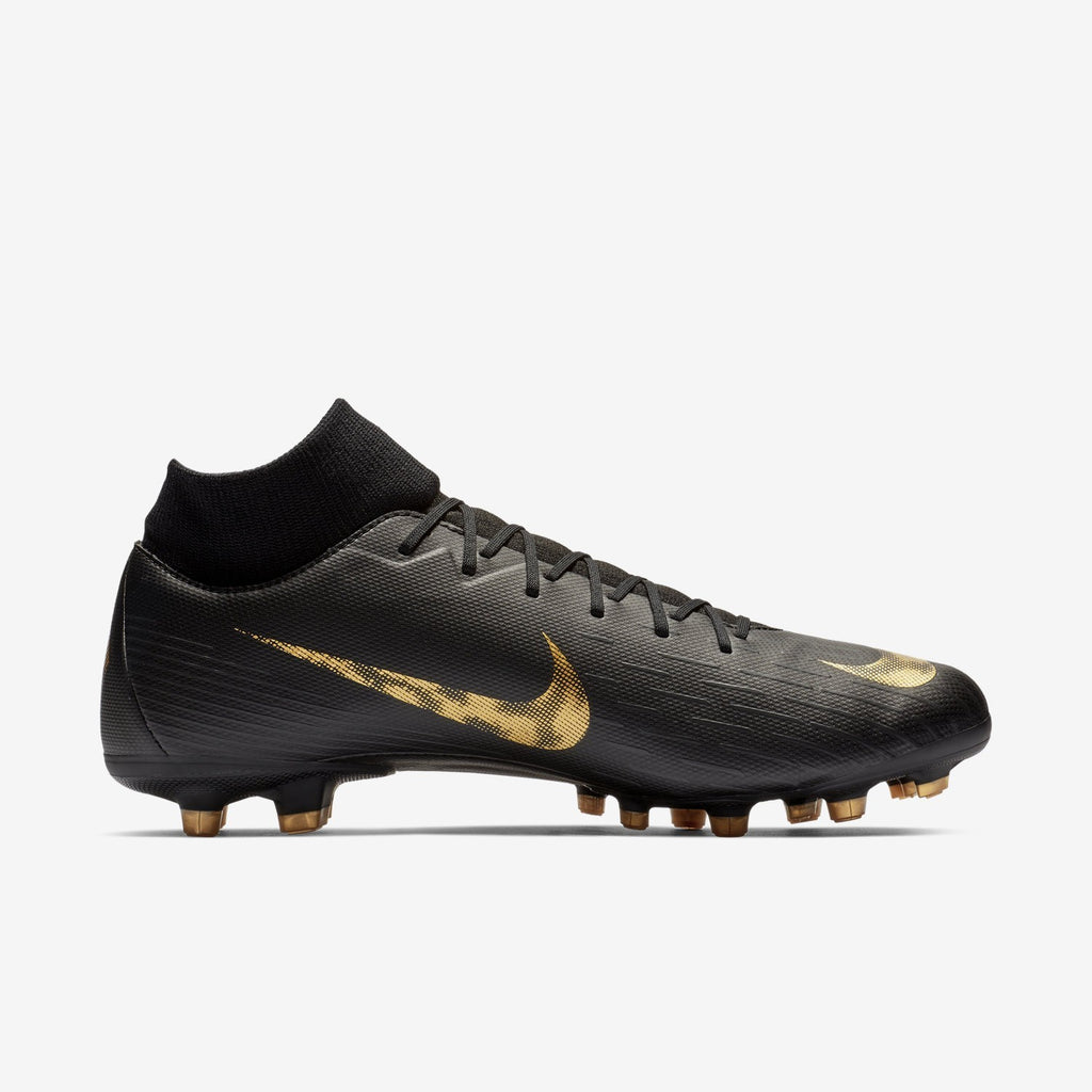 Men's Mercurial Superfly 6 Academy FG/MG Soccer Cleats - Black/Metallic Vivid Gold - AH7362-077-NIKE by Nike | Available at Niky's Sports