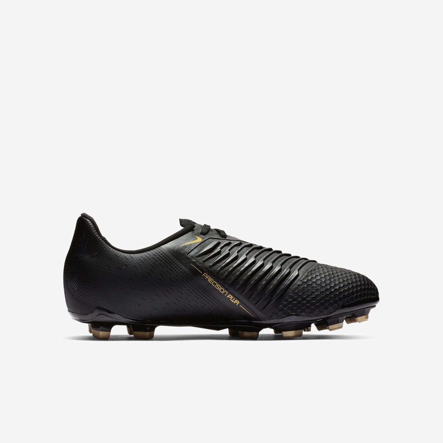 Kid's PhantomVNM Elite FG Soccer Cleats - Black/Metallic Vivid Gold