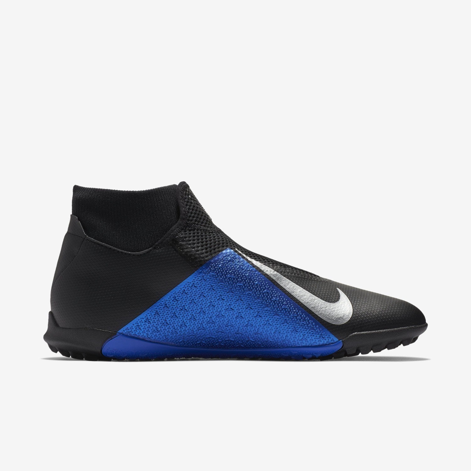 Phantom Vision Academy DF TF Soccer Shoes - Black/Metallic Silver/Racer Blue - AO3269-004-NIKE by Nike | Available at Niky's Sports