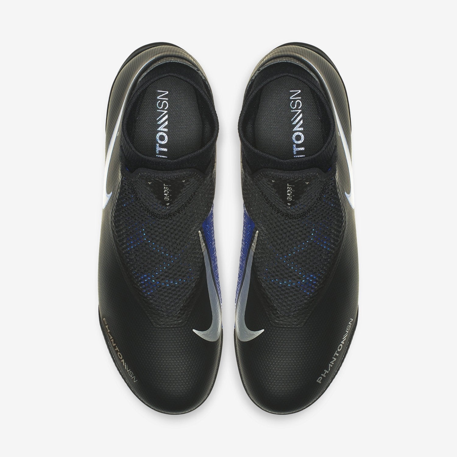 Phantom Vision Academy DF TF Soccer Shoes - Black/Metallic Silver/Racer Blue - AO3269-004-NIKE by Nike | Available at Niky's Sports