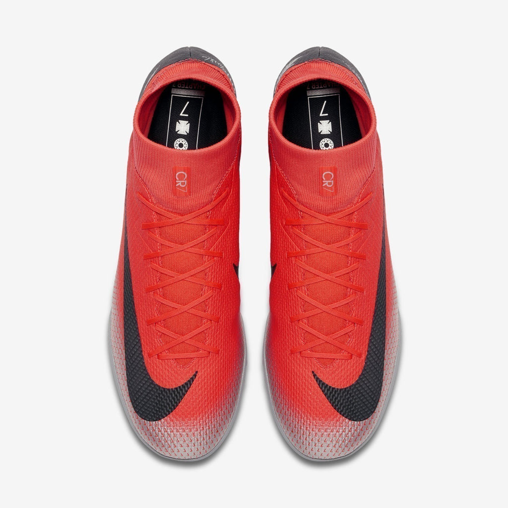 CR7 SuperflyX 6 Academy TR Soccer Cleats - Bright Crimson/Chrome/Dark Grey/Black