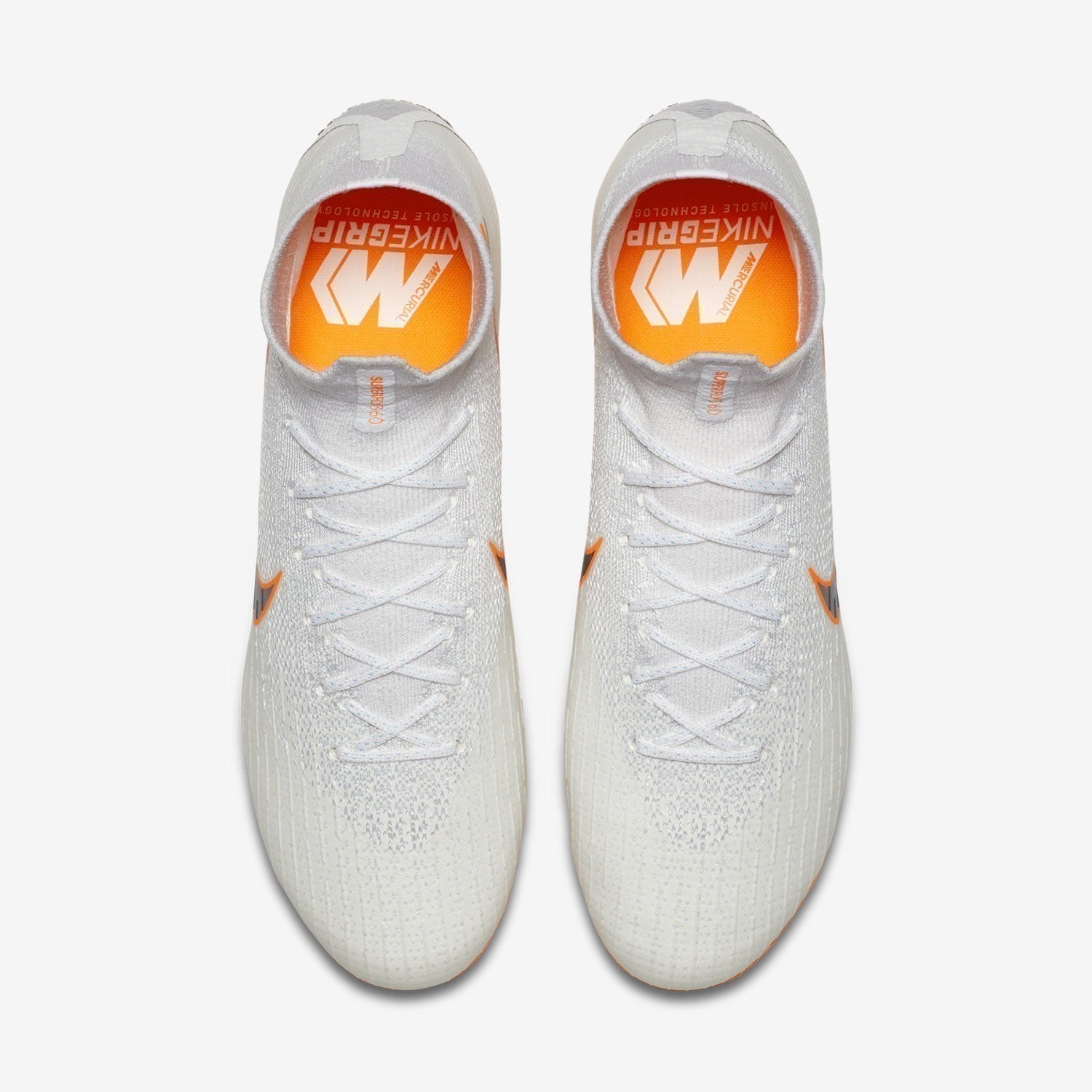 Mercurial Superfly 6 360 Elite FG Soccer Cleats - White/Total Orange/Grey - AH7365-107-NIKE by Nike | Available at Niky's Sports