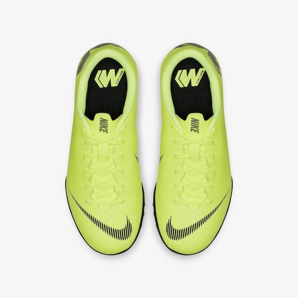 Jr. MercurialX Vapor XII Academy TF Soccer Shoes - Volt/Black - AH7342-701-NIKE by Nike | Available at Niky's Sports