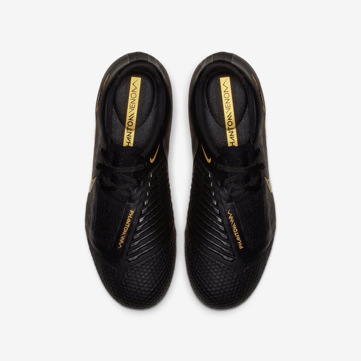 Kid's PhantomVNM Elite FG Soccer Cleats - Black/Metallic Vivid Gold