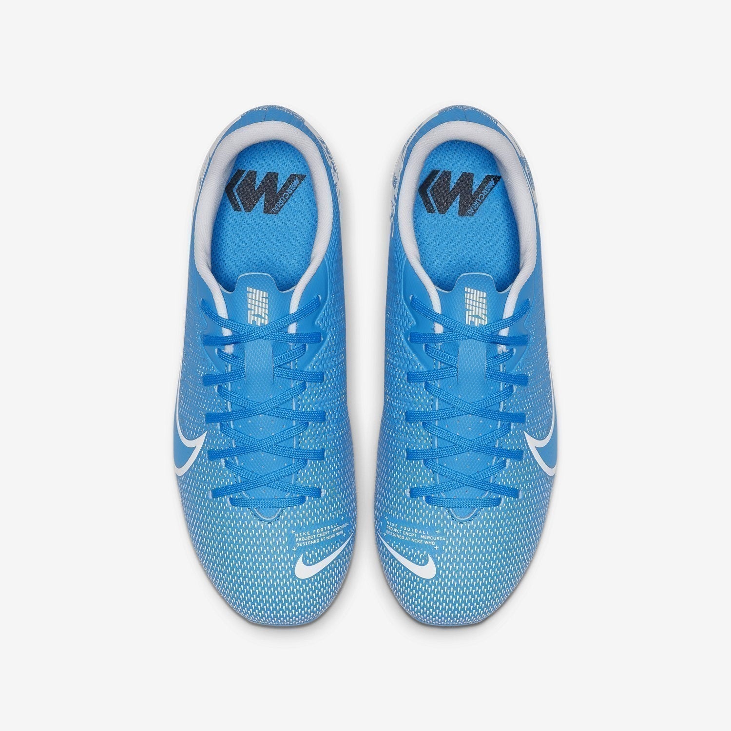 Kid's Vapor 13 Academy FG/MG Cleats - White/Obsidian - AT8123-414-NIKE by Nike | Available at Niky's Sports