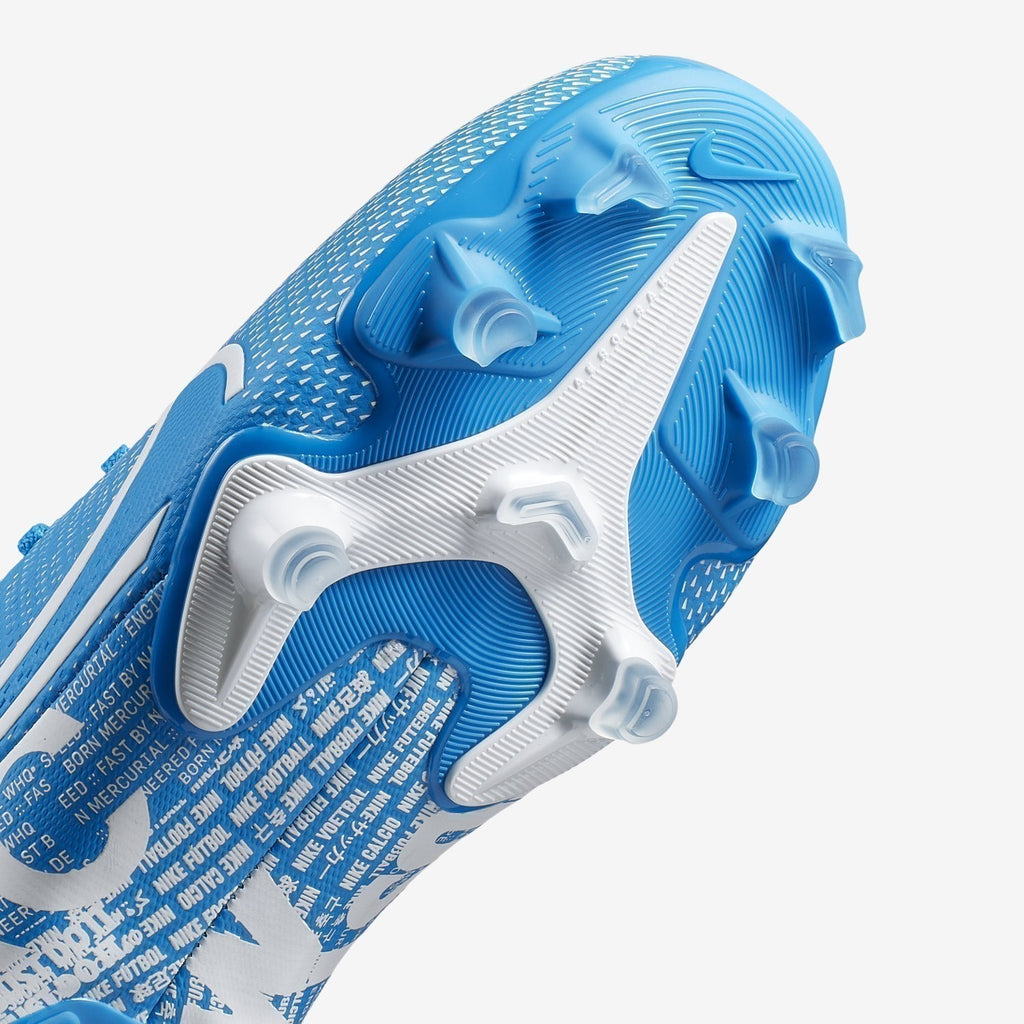 Kid's Vapor 13 Academy FG/MG Cleats - White/Obsidian - AT8123-414-NIKE by Nike | Available at Niky's Sports