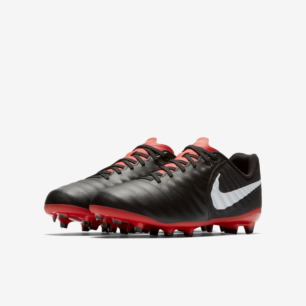 Kid's Legend 7 Academy MG Soccer Cleats - Black/Light Crimson/Pure Platinum - AO2291-006-NIKE by Nike | Available at Niky's Sports