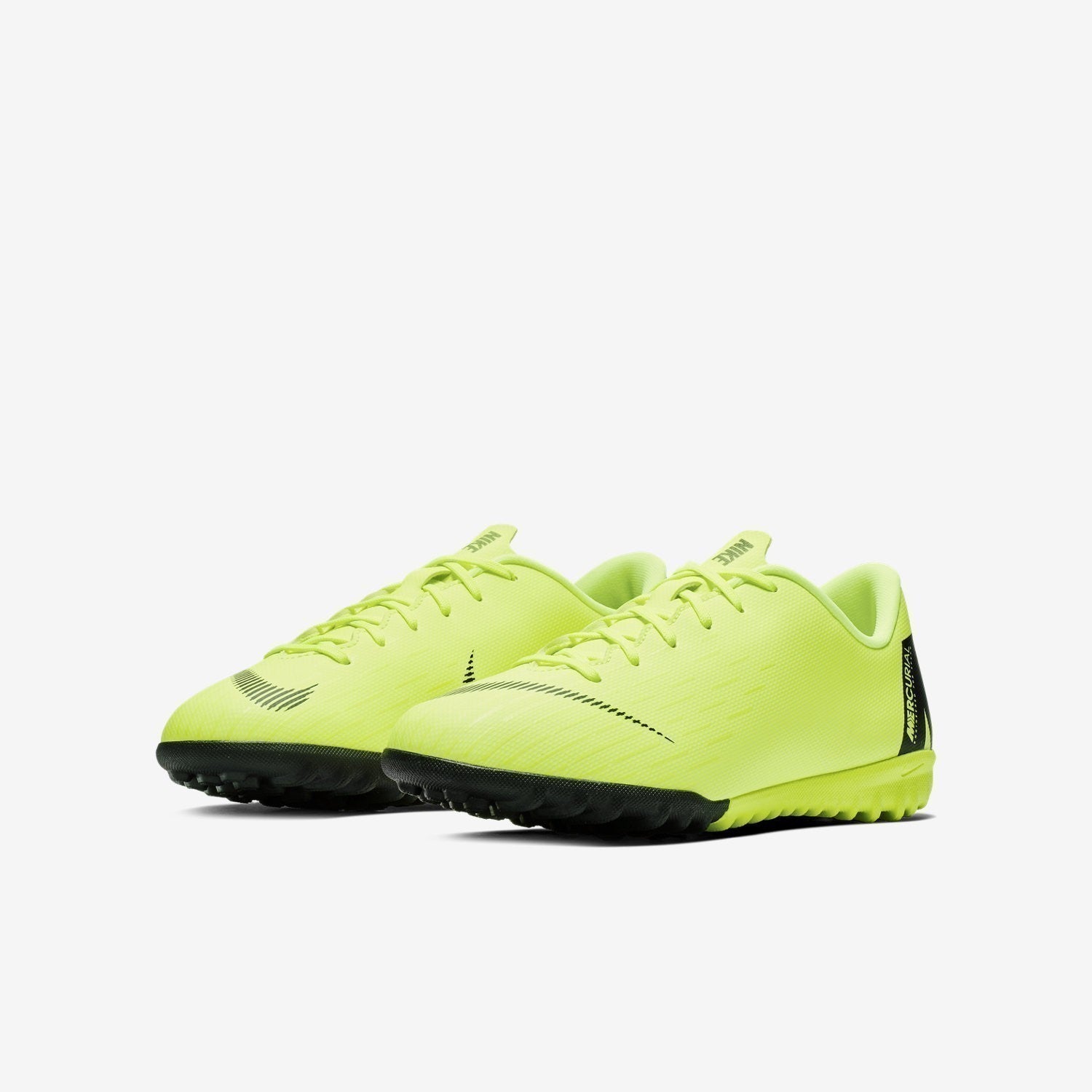 Jr. MercurialX Vapor XII Academy TF Soccer Shoes - Volt/Black - AH7342-701-NIKE by Nike | Available at Niky's Sports