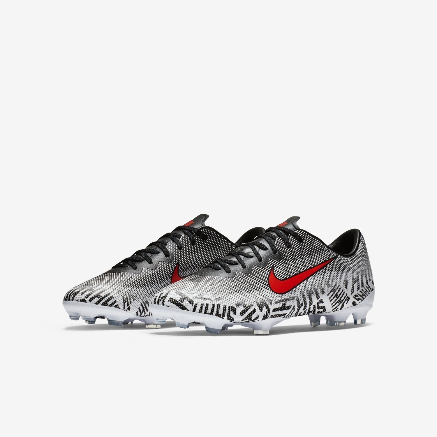 Kid's Neymar Jr. Mercurial Vapor 12 Elite FG Soccer Cleats - White/Black/Challenge Red - AV4792-170-NIKE by Nike | Available at Niky's Sports