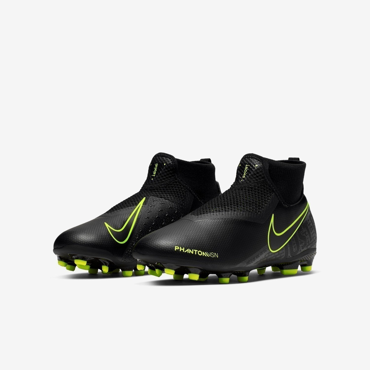 Kid's PhantomVSN Academy DF FG/MG Cleats - Black/Volt - AO3287-007-NIKE by Nike | Available at Niky's Sports