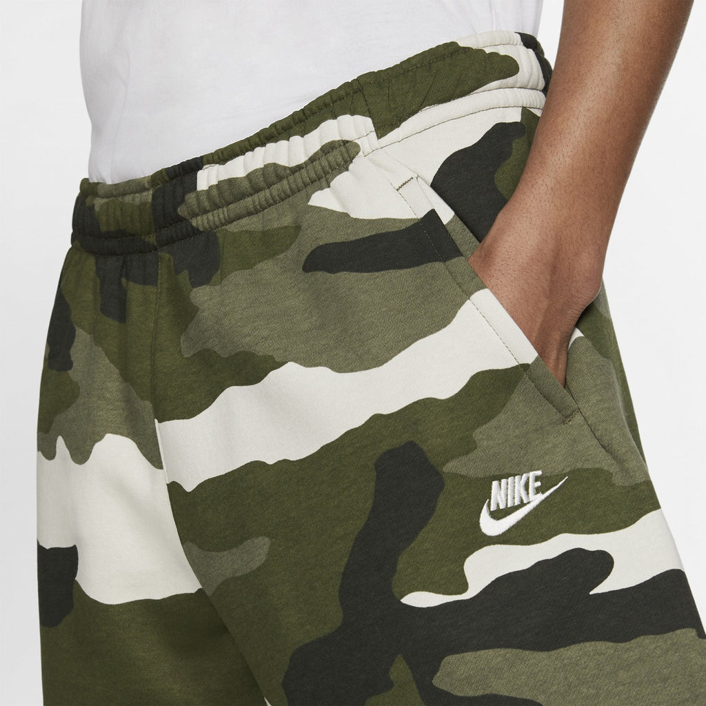Men's Sportswear Club Fleece Shorts - Medium Olive/Medium Olive/Summit White - CJ9931-222-NIKE by Nike | Available at Niky's Sports