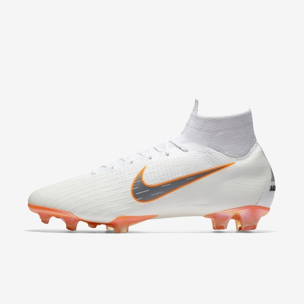 Mercurial Superfly 6 360 Elite FG Soccer Cleats - White/Total Orange/Grey - AH7365-107-NIKE by Nike | Available at Niky's Sports