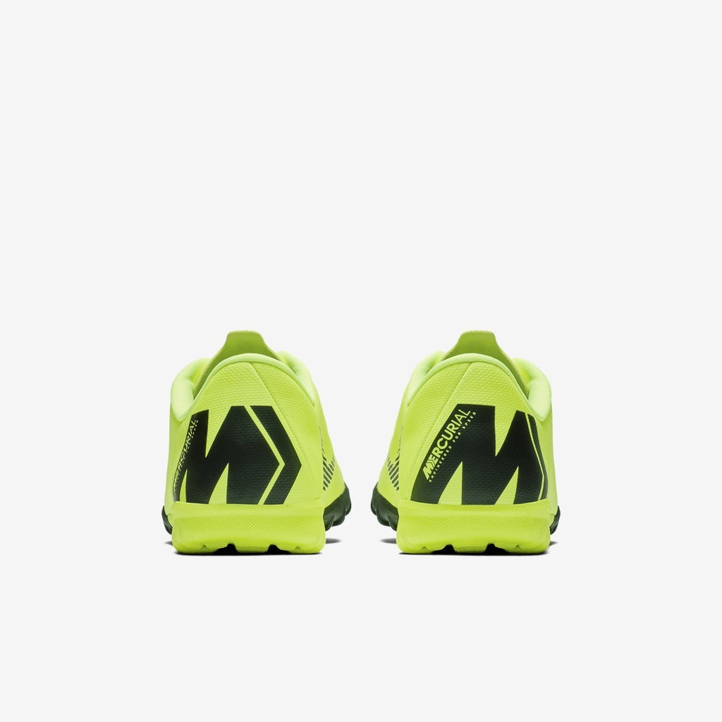 Jr. MercurialX Vapor XII Academy TF Soccer Shoes - Volt/Black - AH7342-701-NIKE by Nike | Available at Niky's Sports