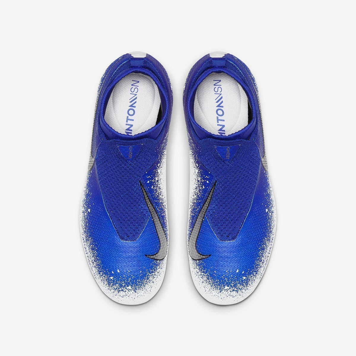 Kid's PhantomVSN Elite Dynamic Fit MG Cleats - Racer Blue/White/Chrome - AO3289-410-NIKE by Nike | Available at Niky's Sports