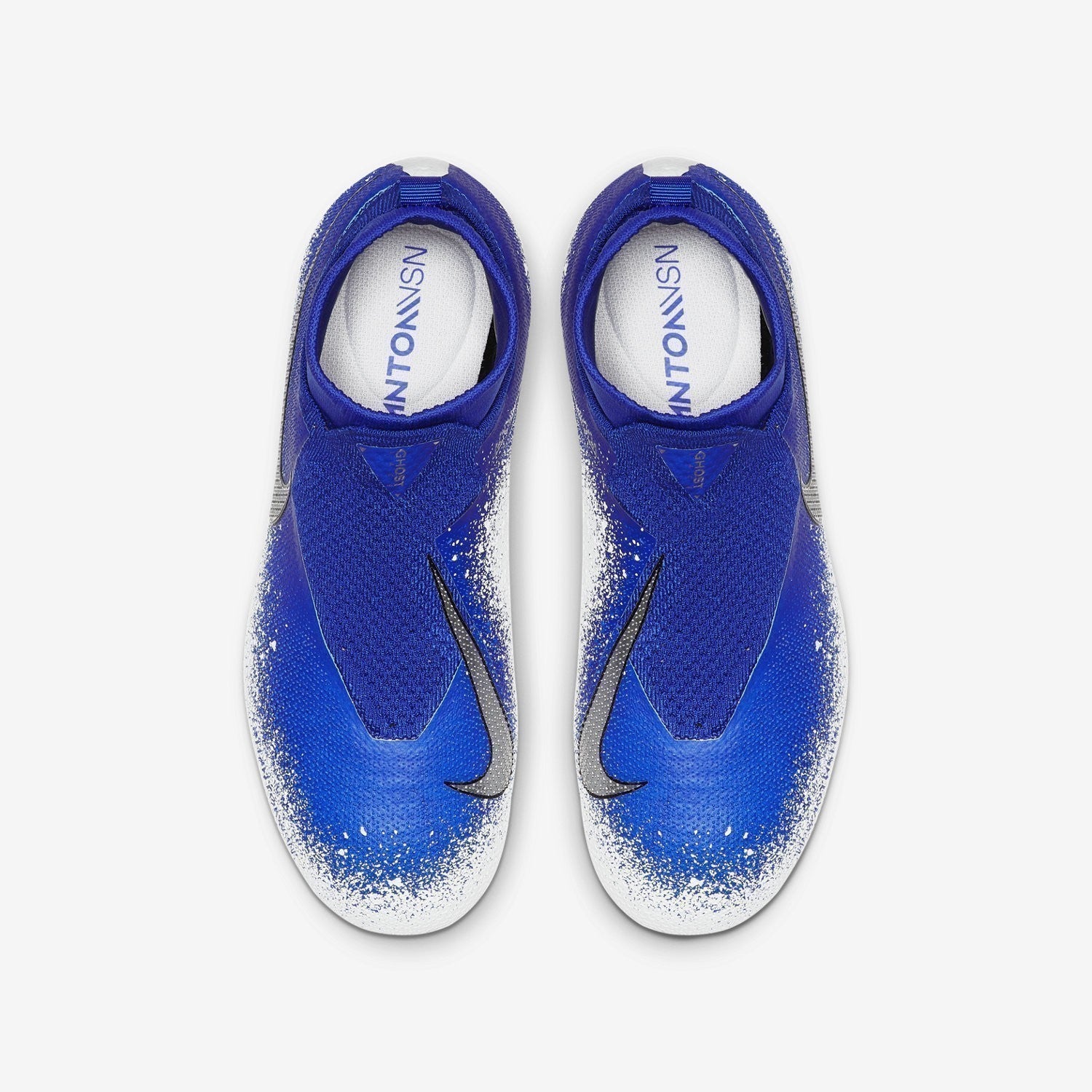 Kid's PhantomVSN Elite Dynamic Fit MG Cleats - Racer Blue/White/Chrome - AO3289-410-NIKE by Nike | Available at Niky's Sports