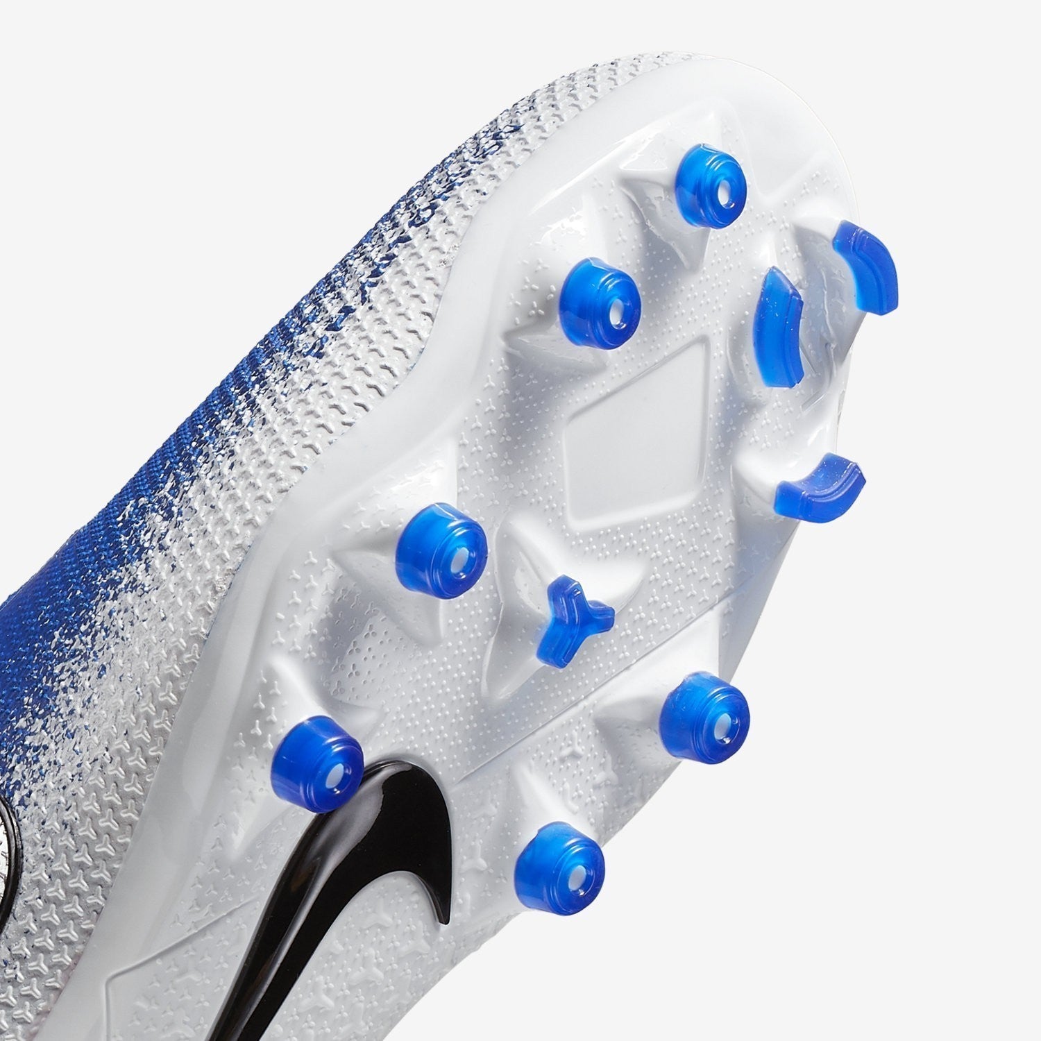 Kid's PhantomVSN Elite Dynamic Fit MG Cleats - Racer Blue/White/Chrome - AO3289-410-NIKE by Nike | Available at Niky's Sports