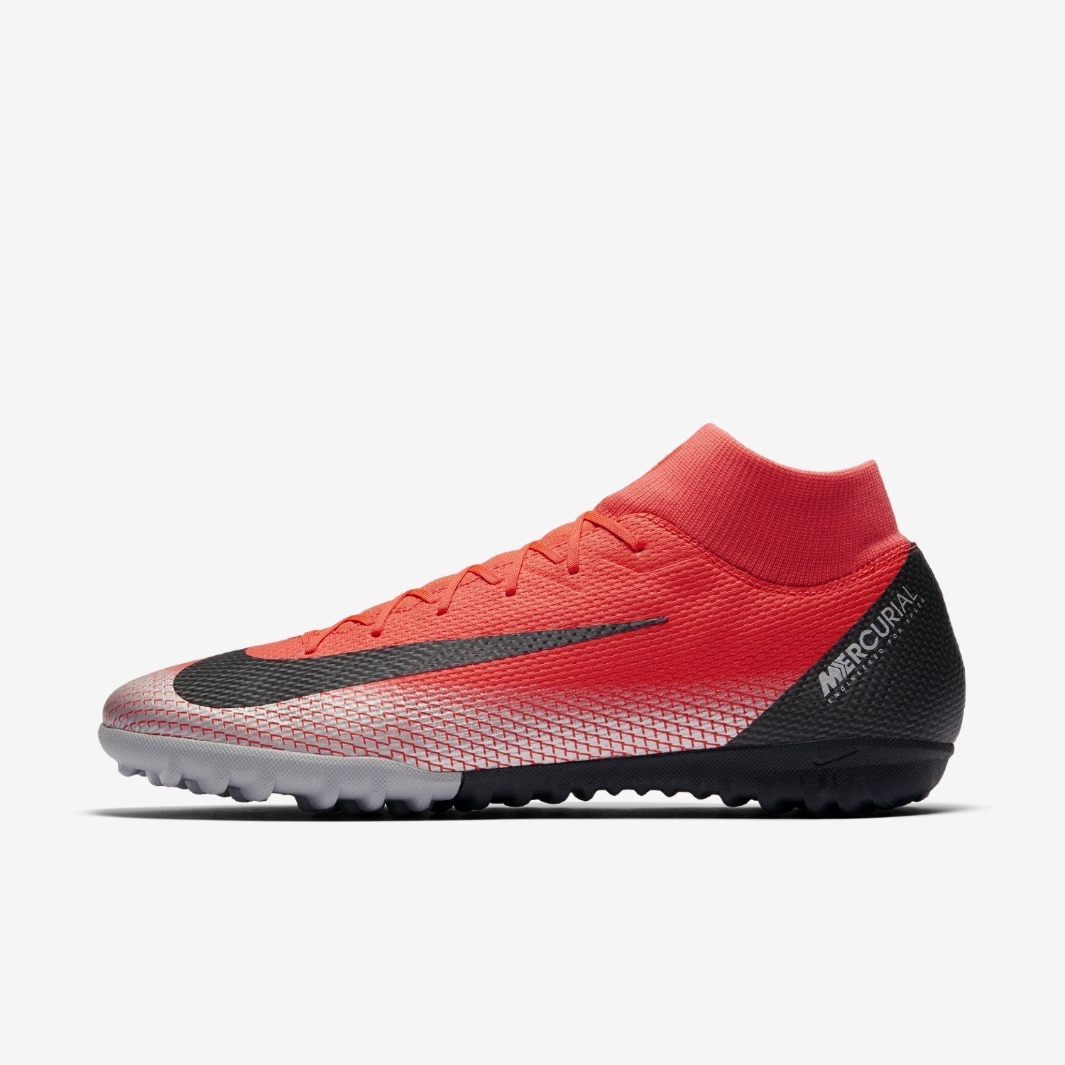 CR7 SuperflyX 6 Academy TR Soccer Cleats - Bright Crimson/Chrome/Dark Grey/Black