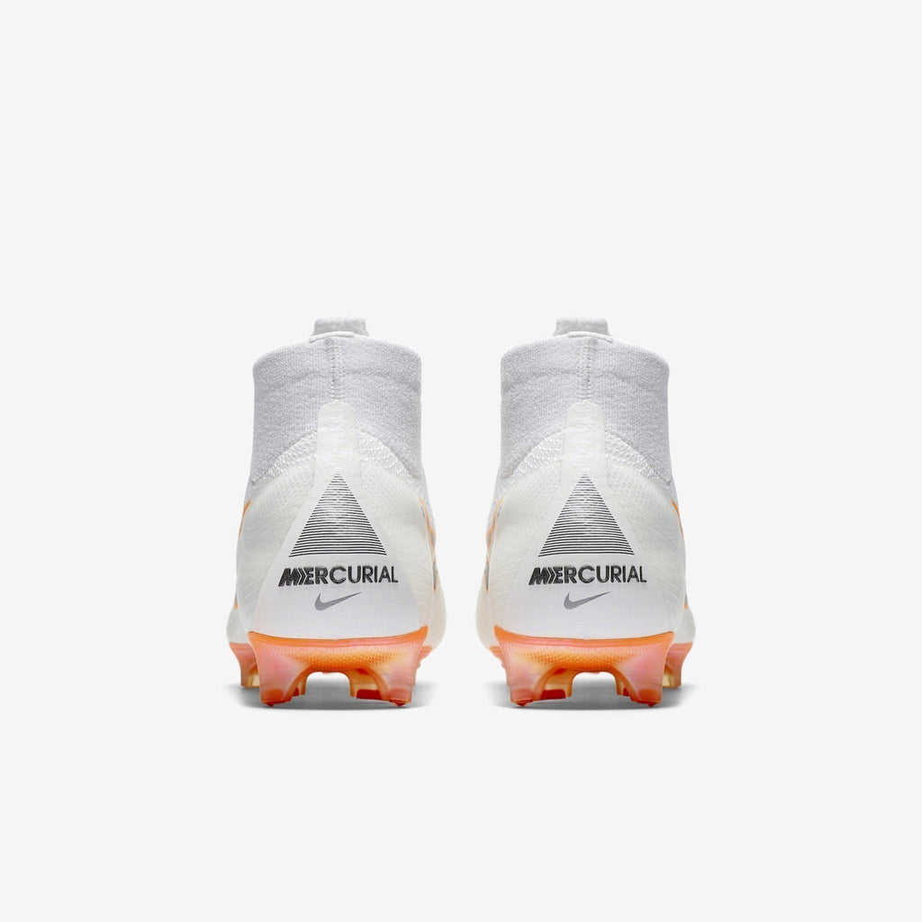 Mercurial Superfly 6 360 Elite FG Soccer Cleats - White/Total Orange/Grey - AH7365-107-NIKE by Nike | Available at Niky's Sports