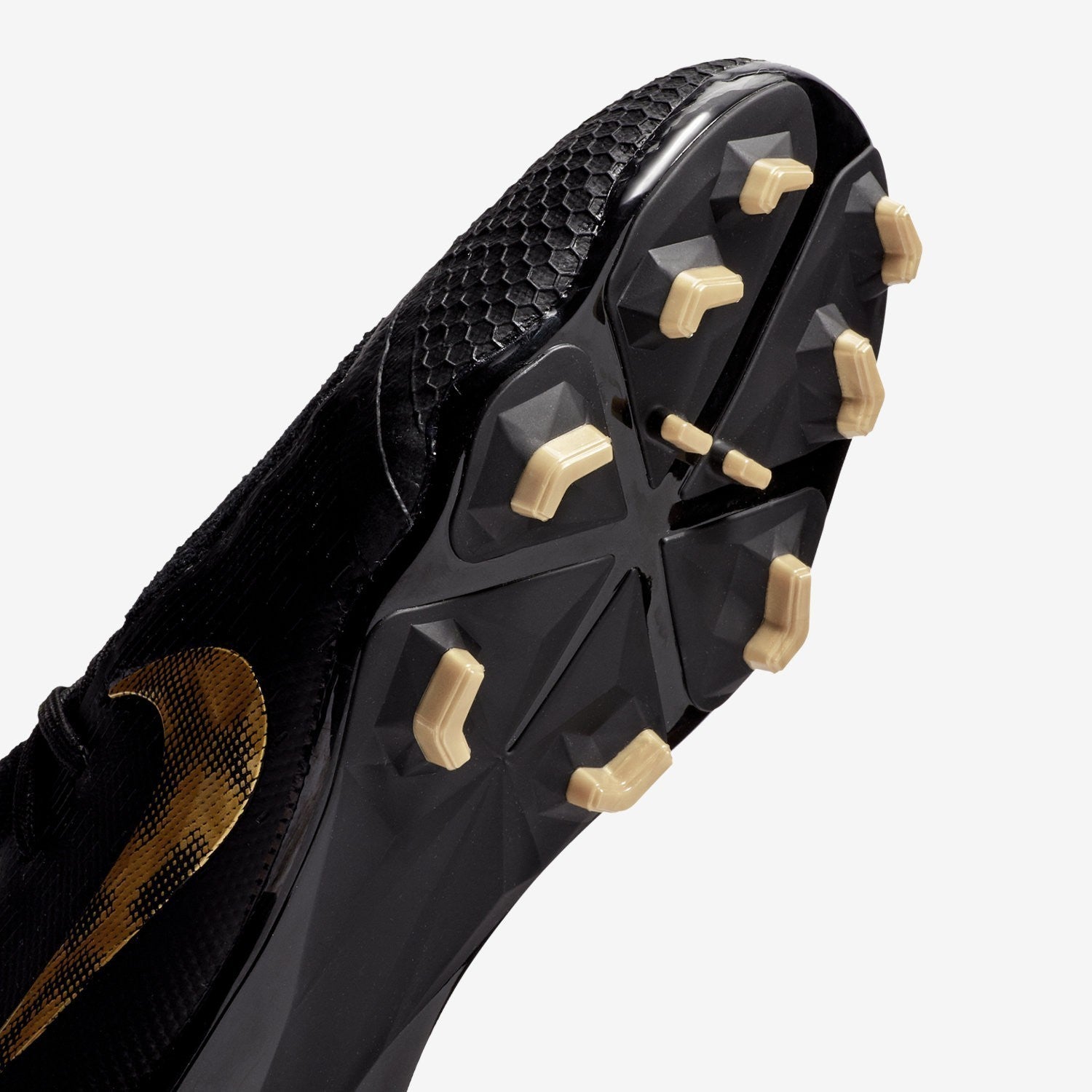 Kid's PhantomVNM Elite FG Soccer Cleats - Black/Metallic Vivid Gold