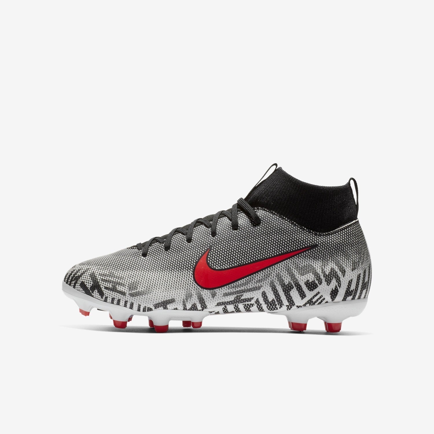Kid's Neymar Jr. Superfly 6 Academy MG Soccer Cleats - White/Black/Challenge Red - AO2895-170-NIKE by Nike | Available at Niky's Sports