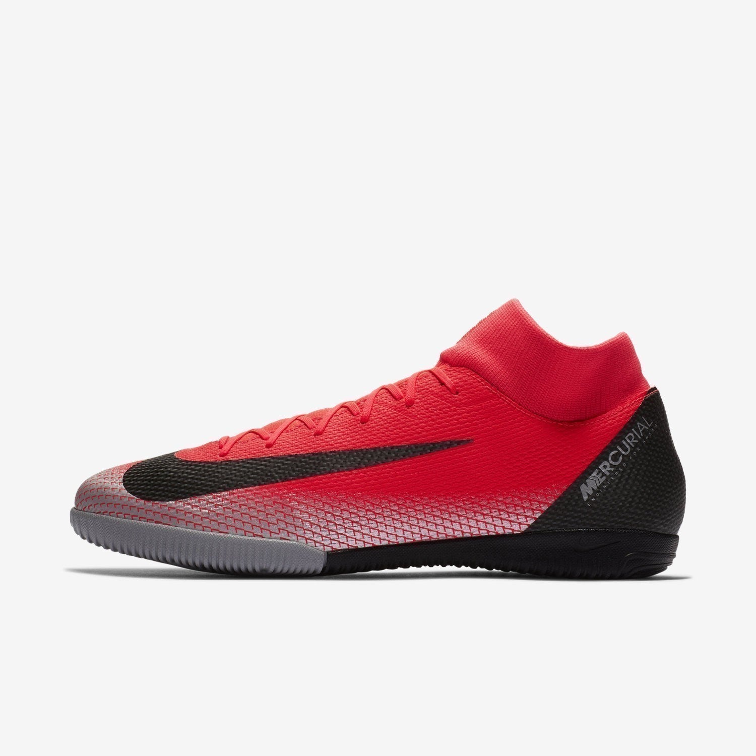 CR7 MercurialX Superfly 6 Academy IN Soccer Shoes - BCrimson/Chrome/Dark Grey/Black - AJ3567-600-NIKE by Nike | Available at Niky's Sports