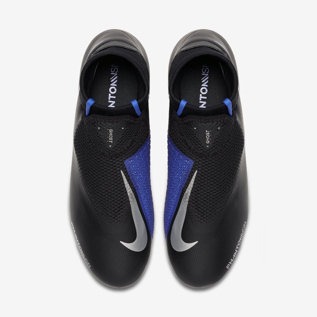 Phantom Vision Academy DF FG Soccer Cleats - Black/Metallic Silver/Racer Blue - AO3258-004-NIKE by Nike | Available at Niky's Sports