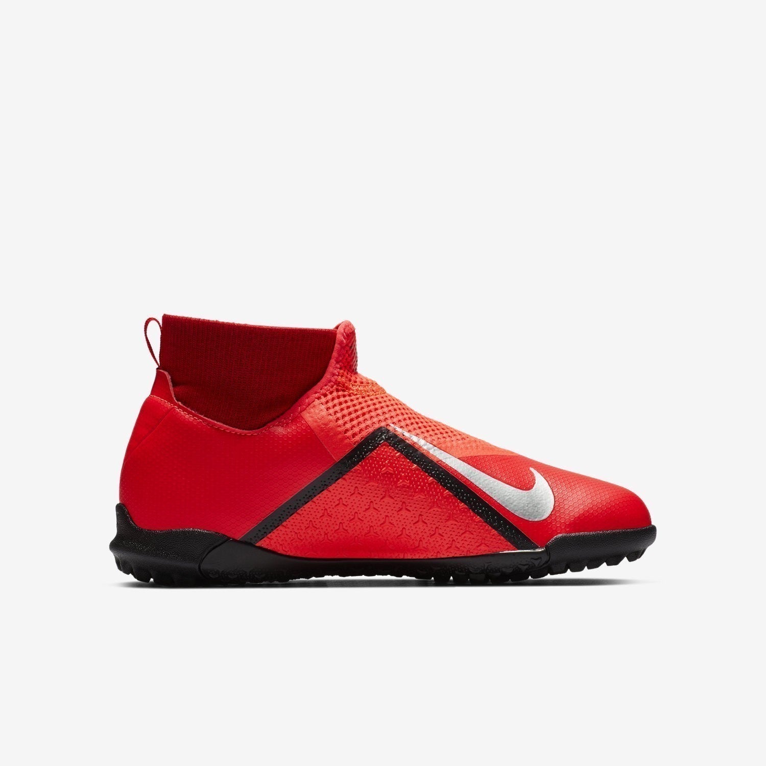 Kid's PhantomVSN Academy DF TF Soccer Shoes - Bright Crimson/Gym Red/Black/Metallic Silver