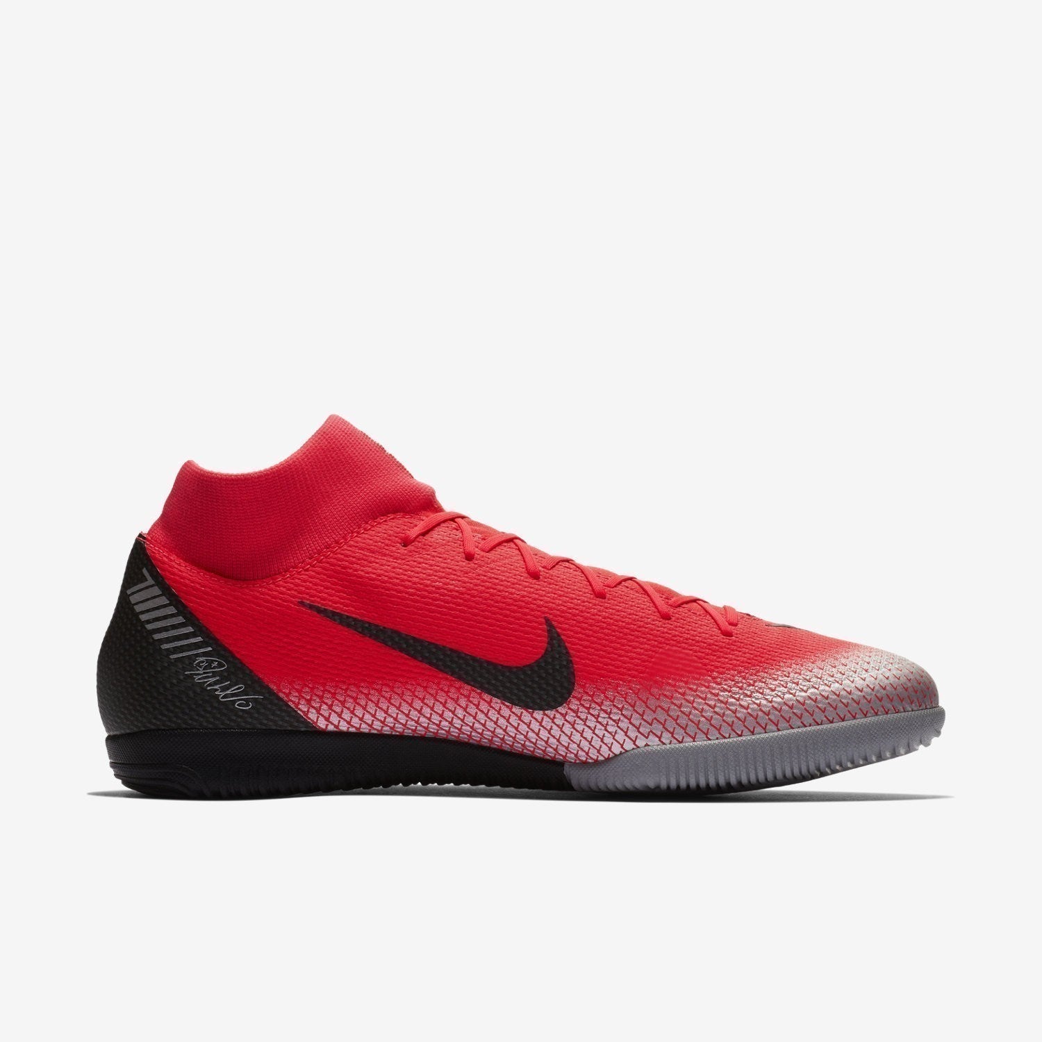 CR7 MercurialX Superfly 6 Academy IN Soccer Shoes - BCrimson/Chrome/Dark Grey/Black - AJ3567-600-NIKE by Nike | Available at Niky's Sports