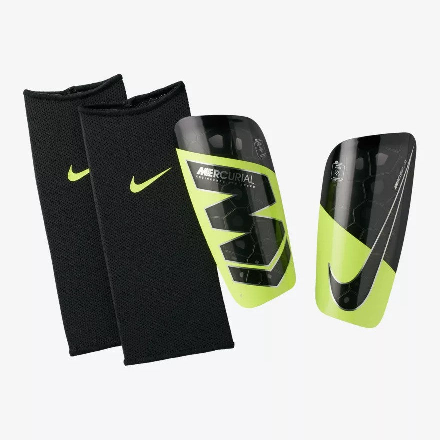 Mercurial Lite Shinguard - Flash Crimson/Silver/Black - SP2120-703-NIKE by Nike | Available at Niky's Sports