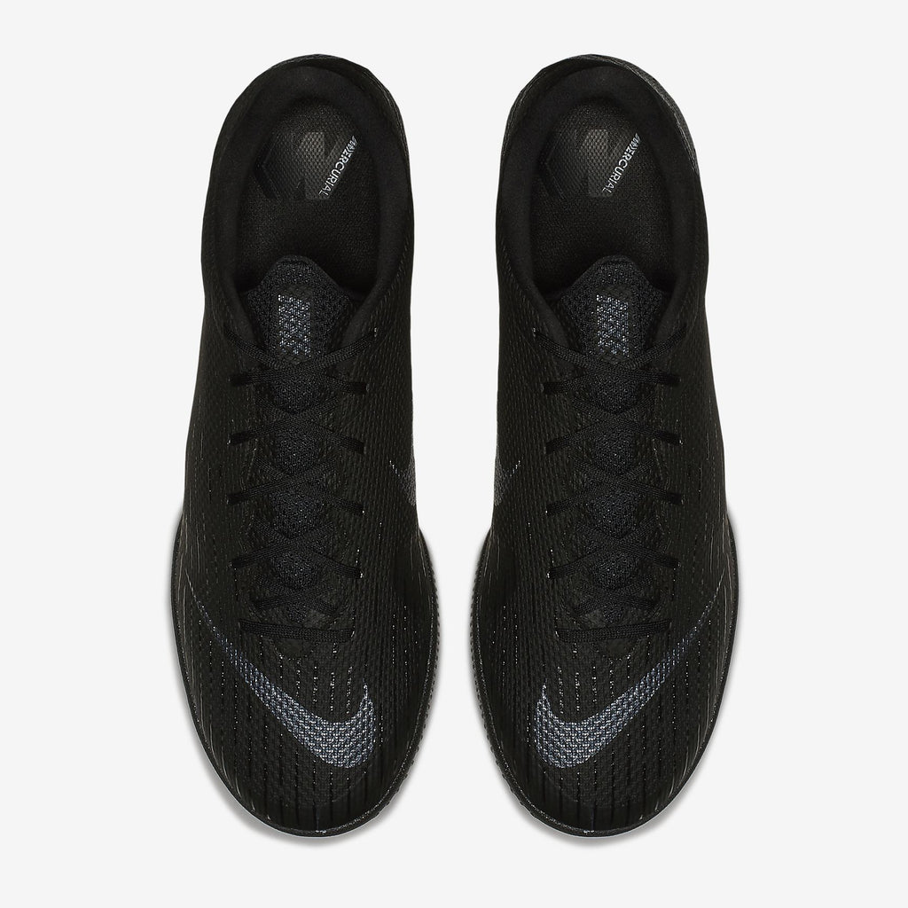Men's Vapor 12 Academy Indoor Soccer Shoes - Black/Light Crimson - AH7383-001-NIKE by Nike | Available at Niky's Sports