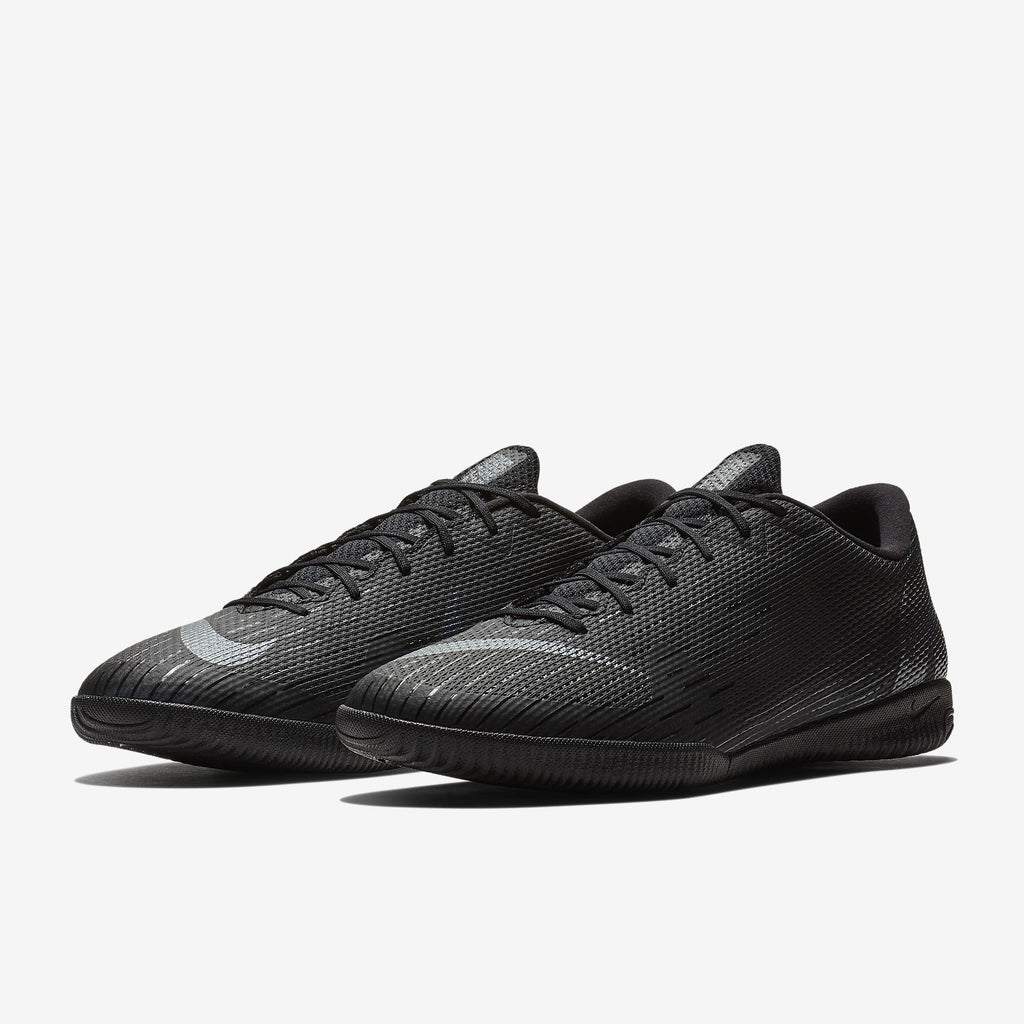 Men's Vapor 12 Academy Indoor Soccer Shoes - Black/Light Crimson - AH7383-001-NIKE by Nike | Available at Niky's Sports
