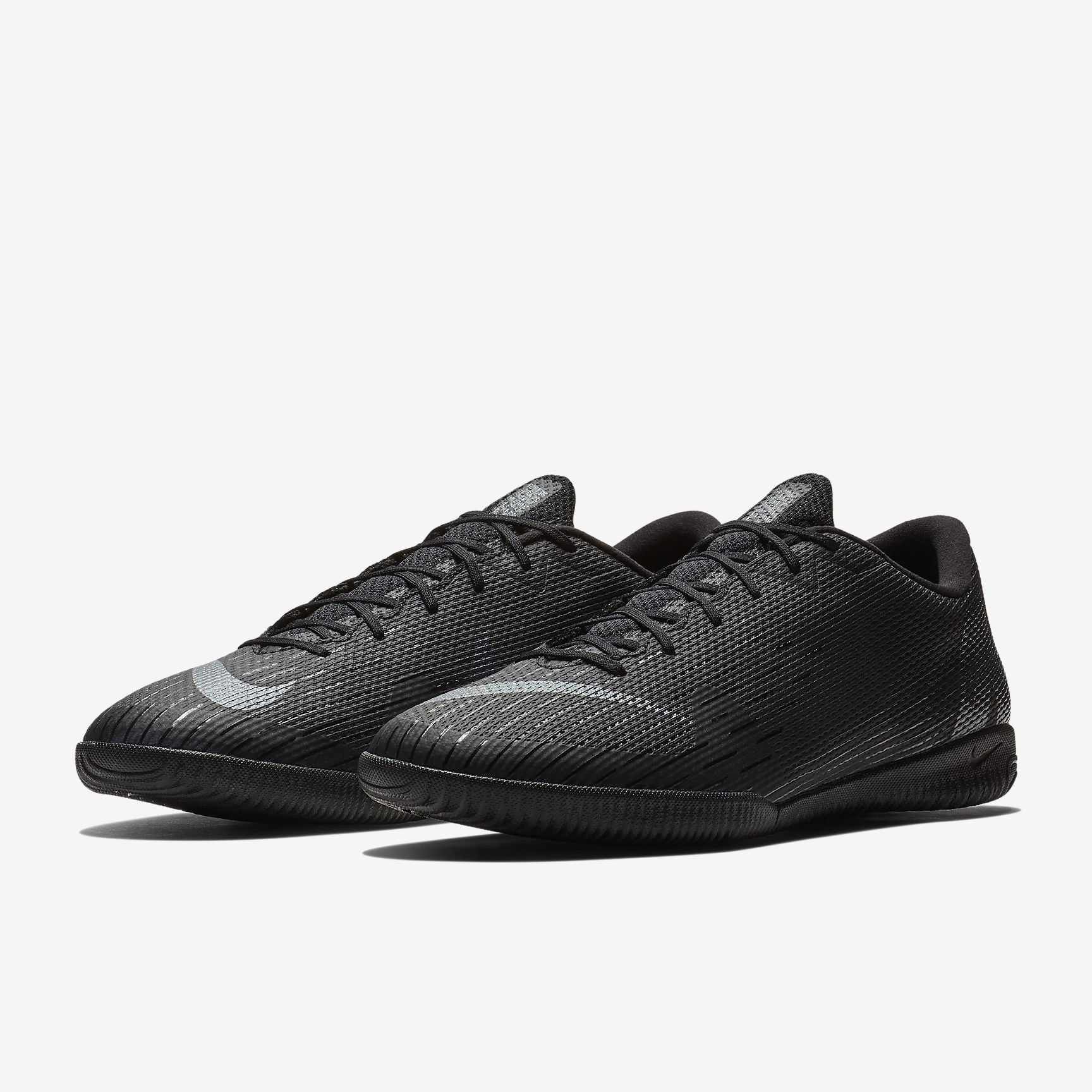 Men's Vapor 12 Academy Indoor Soccer Shoes - Black/Light Crimson - AH7383-001-NIKE by Nike | Available at Niky's Sports