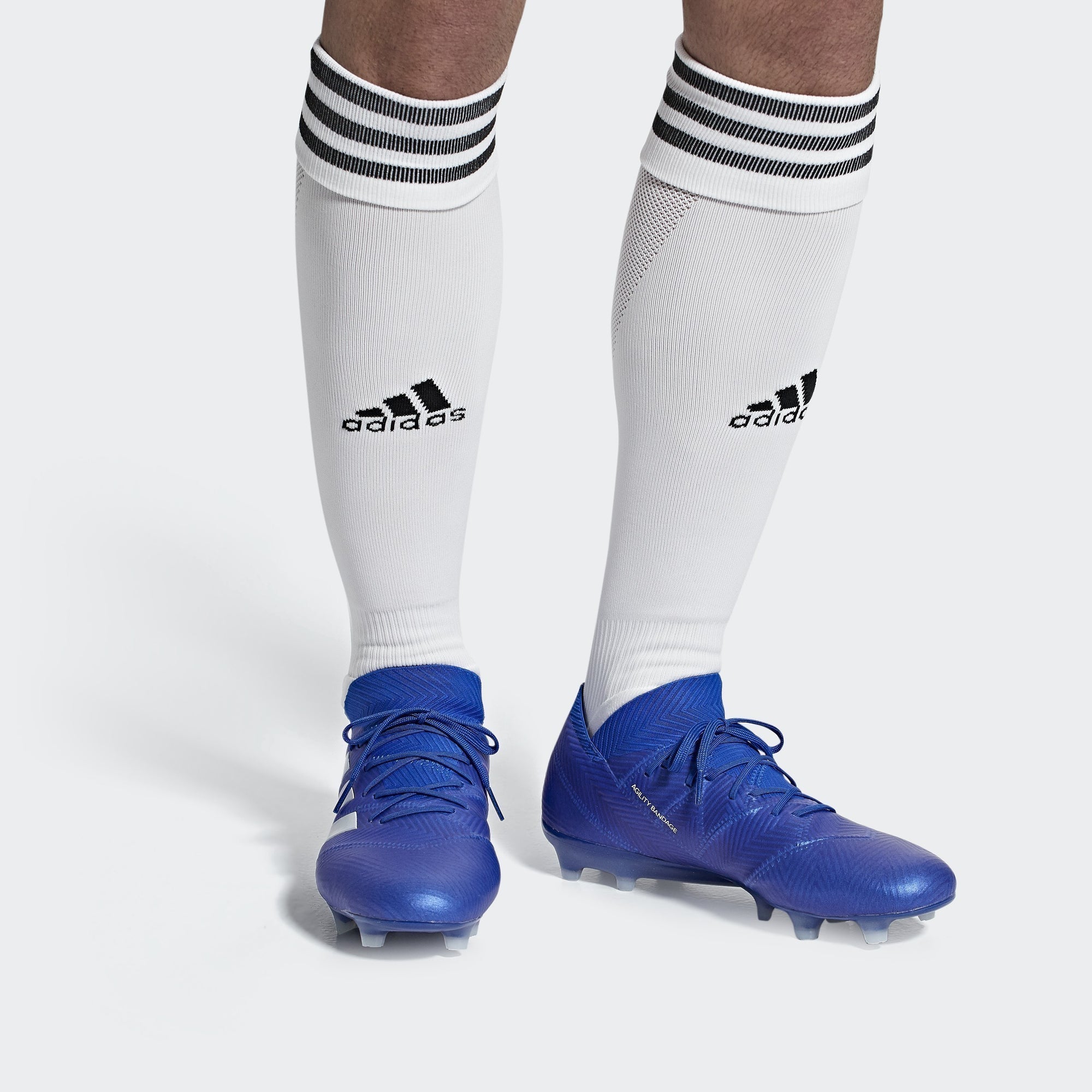 Nemeziz 18.1 FG Soccer Cleats White Black Blue