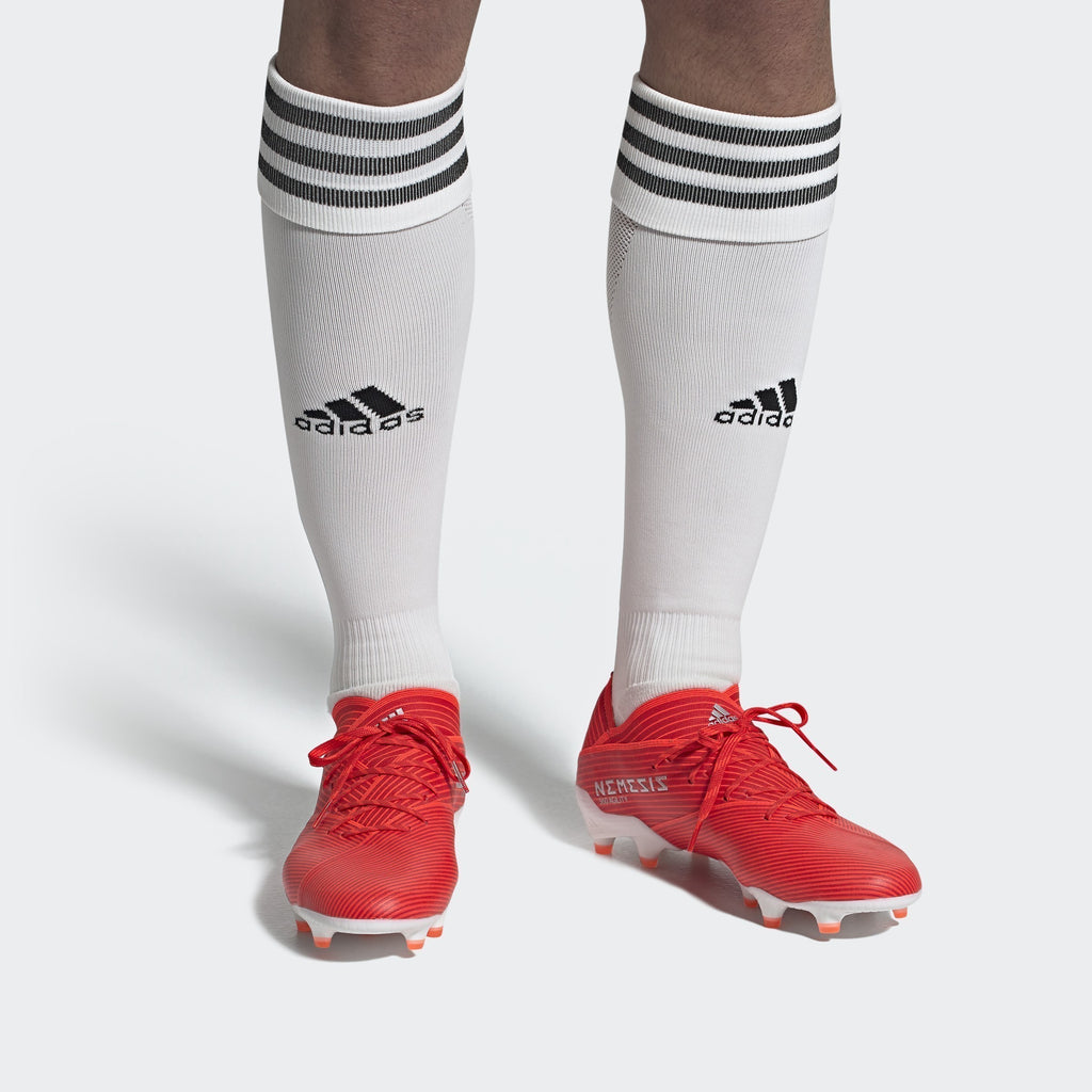 Nemeziz 19.1 FG Men's Cleats - Active Red/Silver Metallic/Solar Red - F34408-ADIDAS by Adidas | Available at Niky's Sports