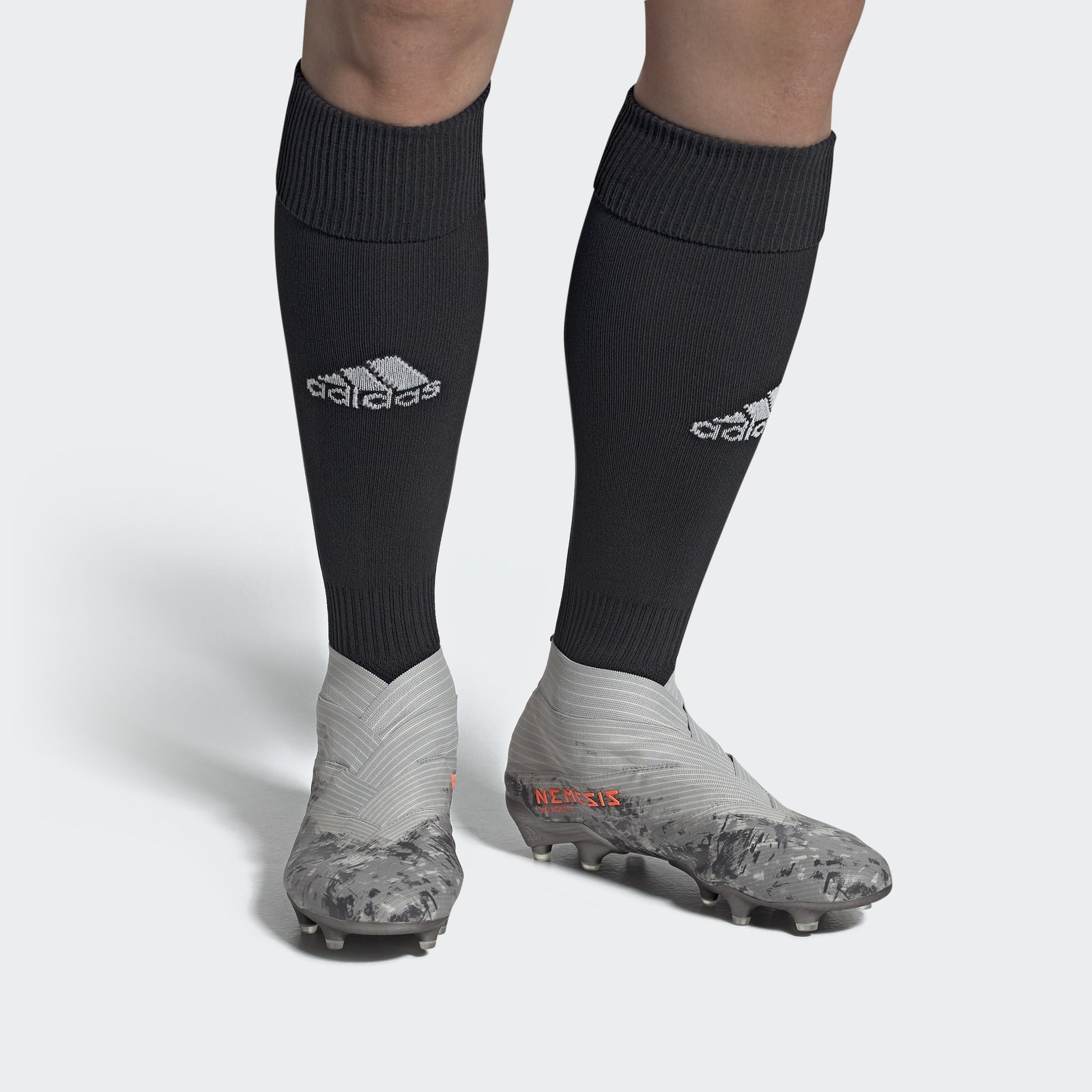 Nemeziz 19+ FG Cleats- Grey Two / Solar Orange / Chalk White - EF8280-ADIDAS by Adidas | Available at Niky's Sports