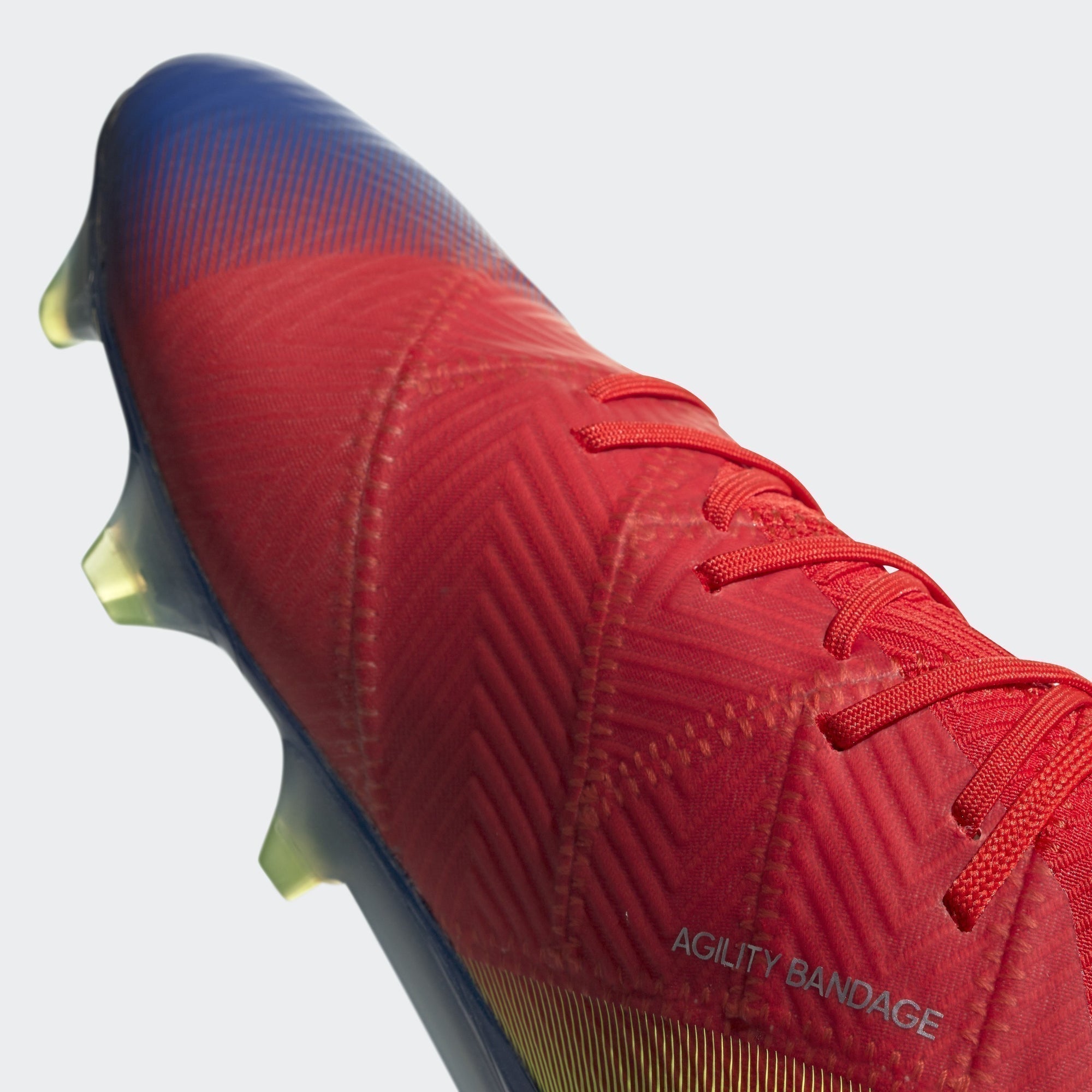 Men's Nemeziz Messi 18.1 FG Soccer Cleats - Active Red/Silver Metallic/Football Blue - BB9444-ADIDAS by Adidas | Available at Niky's Sports
