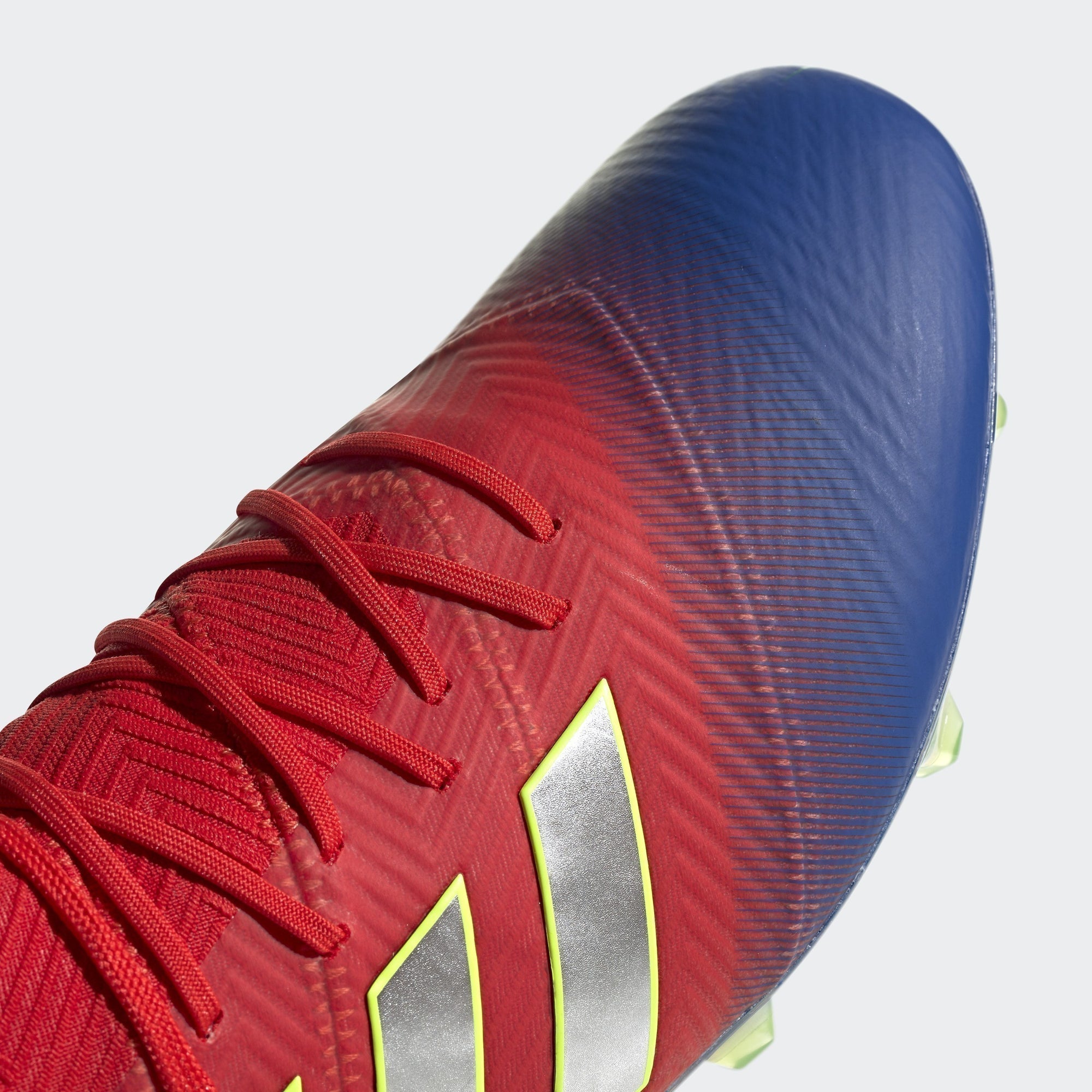 Men's Nemeziz Messi 18.1 FG Soccer Cleats - Active Red/Silver Metallic/Football Blue - BB9444-ADIDAS by Adidas | Available at Niky's Sports