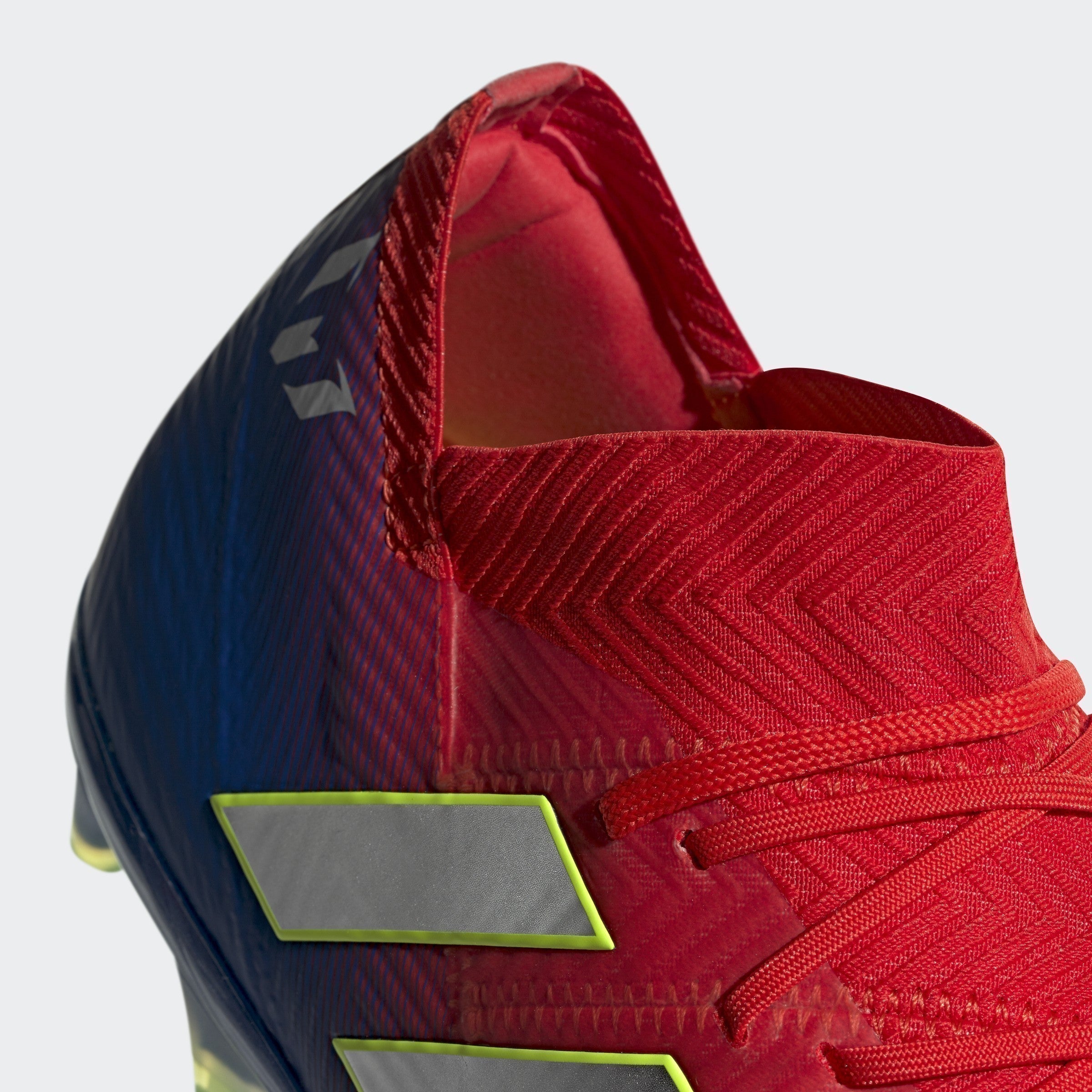 Men's Nemeziz Messi 18.1 FG Soccer Cleats - Active Red/Silver Metallic/Football Blue - BB9444-ADIDAS by Adidas | Available at Niky's Sports