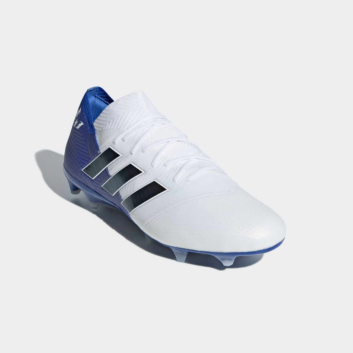 Nemeziz Messi 18.1 FG Men's Soccer Cleats - White/Black/Blue - DB2088-ADIDAS by Adidas | Available at Niky's Sports