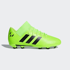 Messi cleats green top
