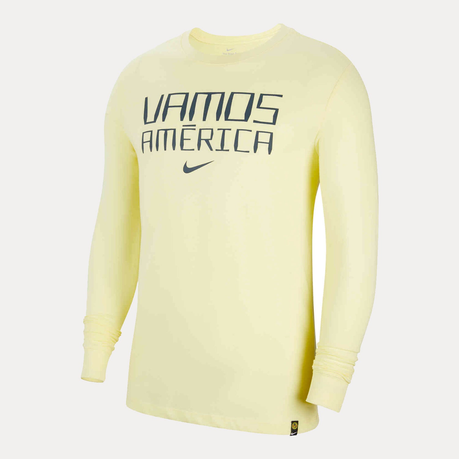 Men's Club America Vamos America Long Sleeve T Shirt Yellow - DD6846-706-NIKE by Nike | Available at Niky's Sports