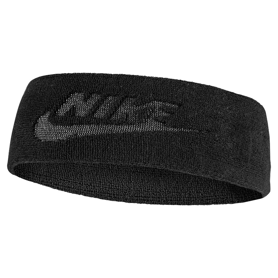 NIKE SPORT HEADBAND TERRY BLACK/BLACK - N.100.2948.001.OS-NIKE by Nike | Available at Niky&#39;s Sports