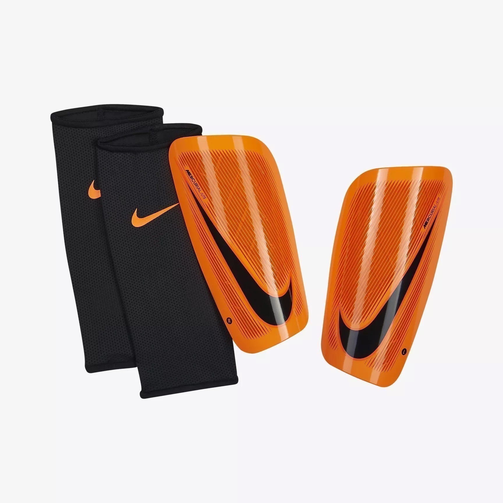 Mercurial Lite Soccer Shinguards - Orange/Hyper Crimson/White - SP2086-808-NIKE by Nike | Available at Niky's Sports